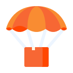 Box with parachute