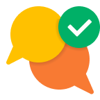 Speech bubbles with checkmark