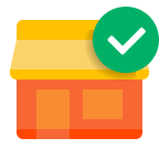 Shop with checkmark